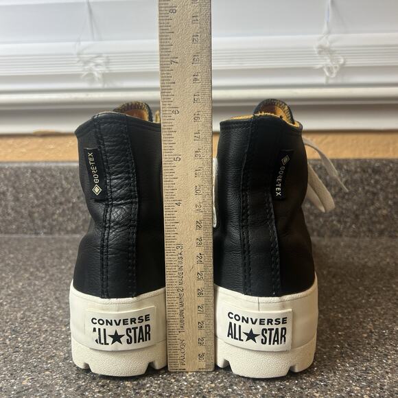 Converse All Star Lugged Counter Climate Chunky Sneaker Women Sz 8 Black Leather - Picture 9 of 11